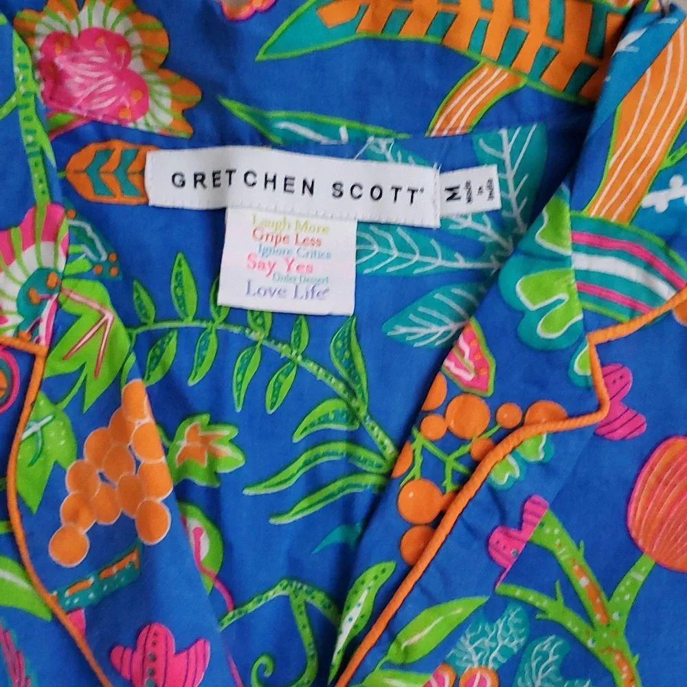 Gretchen Scott Designs Tropical Vibrant 2-piece Lounge Pajama Set SzM - Picture 3 of 12